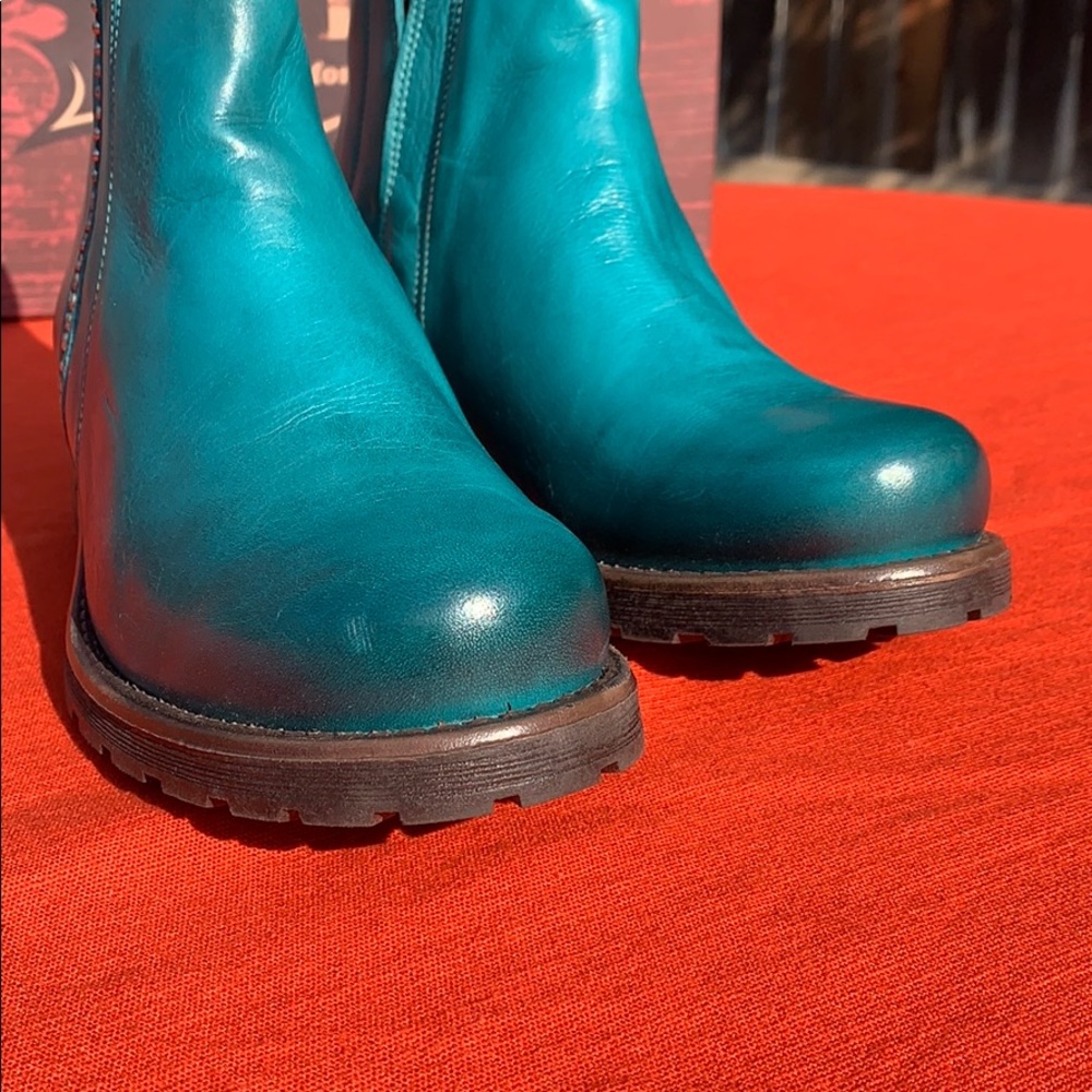 Jafa 497 Slip On Ankle Boots Teal Size 38 - Picture 5 of 10